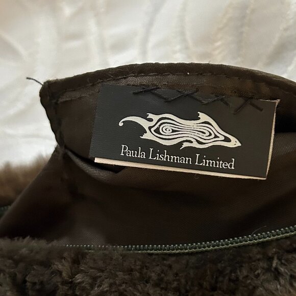 Paula Lishman Olive/Khaki Leather & Sheared Beaver Fur Crossbody – One-of-a-Kind - Picture 7 of 7